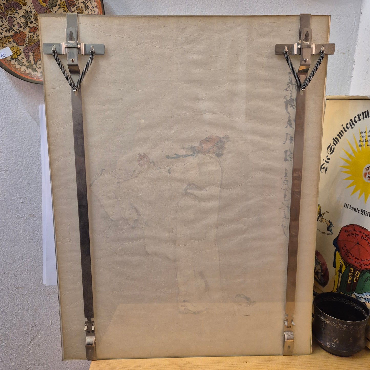 Antike chinesische Tuschemalerei - vermutlich Dichter und Staatsmann "Su Dongpo"