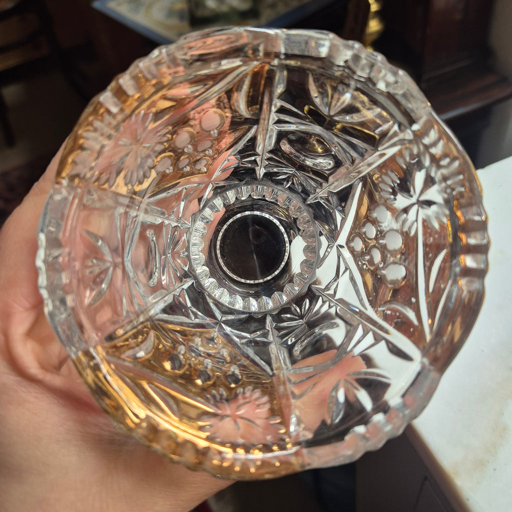 Vintage Bonboniere Schale aus Bleikristall mit Deckel - von Anna Hütte