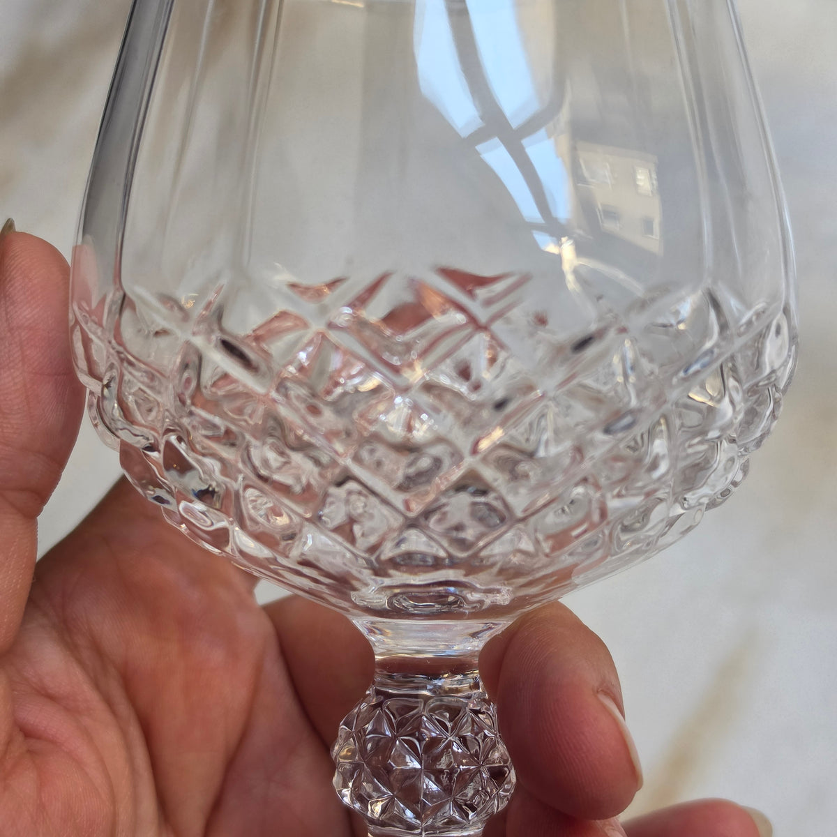 Elegante Vintage-Kristallgläser - Cognacschwenker mit Diamantschliff