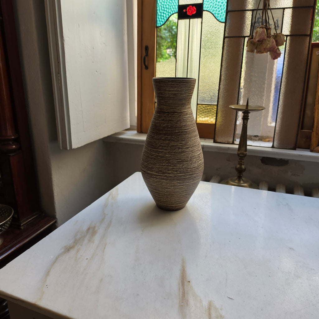 Vintage Keramikvase in warmen Erdtönen - Handarbeit Signiert