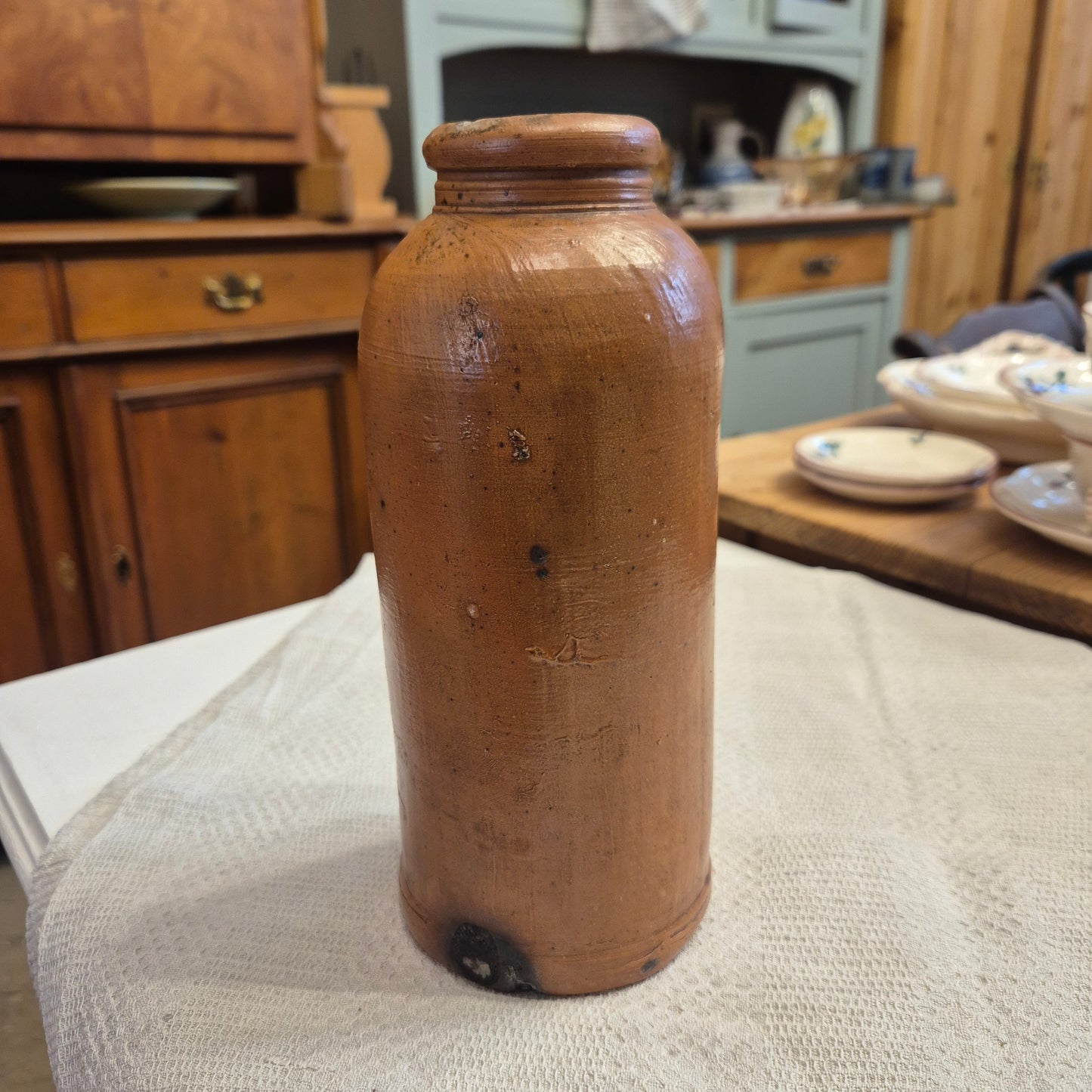 Antike Steingut Vase braun Krug Vintage Landhaus