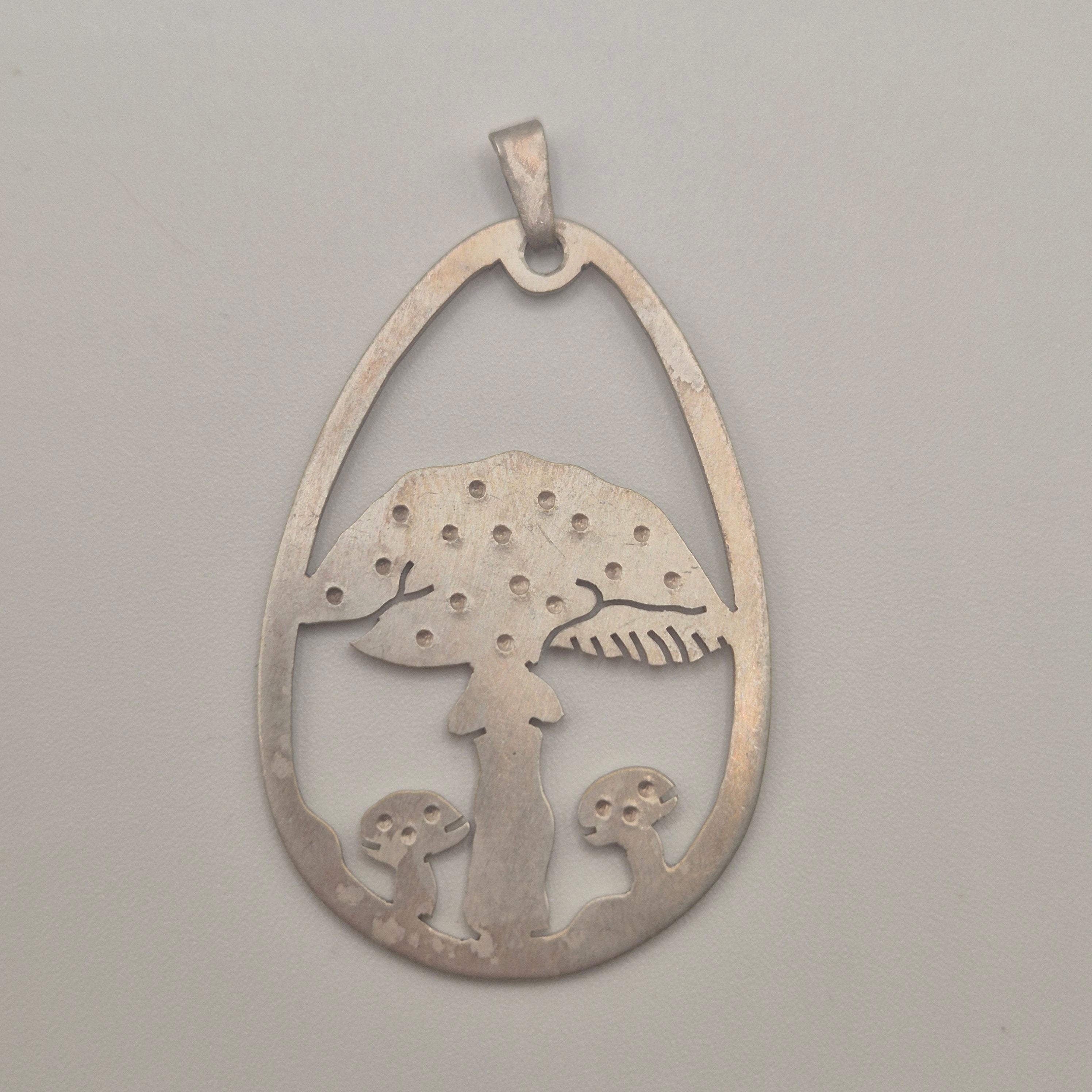 Handgemachter Vintage Pilz-Anhänger – Cut-Out Design🍄