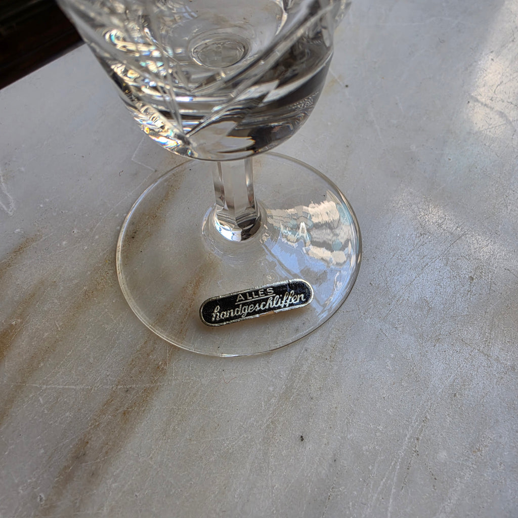 6x Vintage Kristall Likörgläser – Handgeschliffene Aperitifgläser um 1950/60 - Mid-Century Modern