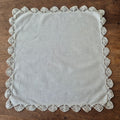 Vintage Serviette Stoff Einstecktuch 29x29cm Baumwolle leichter gelber Fleck