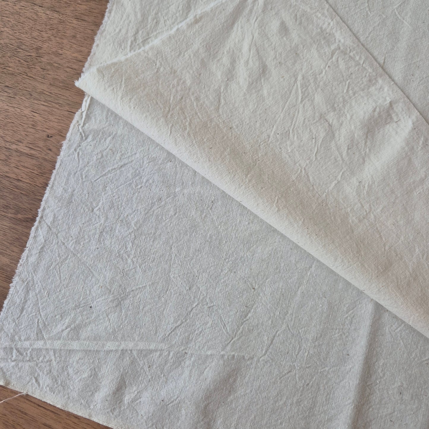 Vintage Baumwolle Stoff Natur creme beige Stoffrest 95x150cm