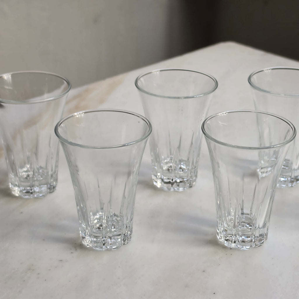 Antike Kristall Schnapsgläser „Fronsac“ – Portieux Vallerysthal (6er Set)