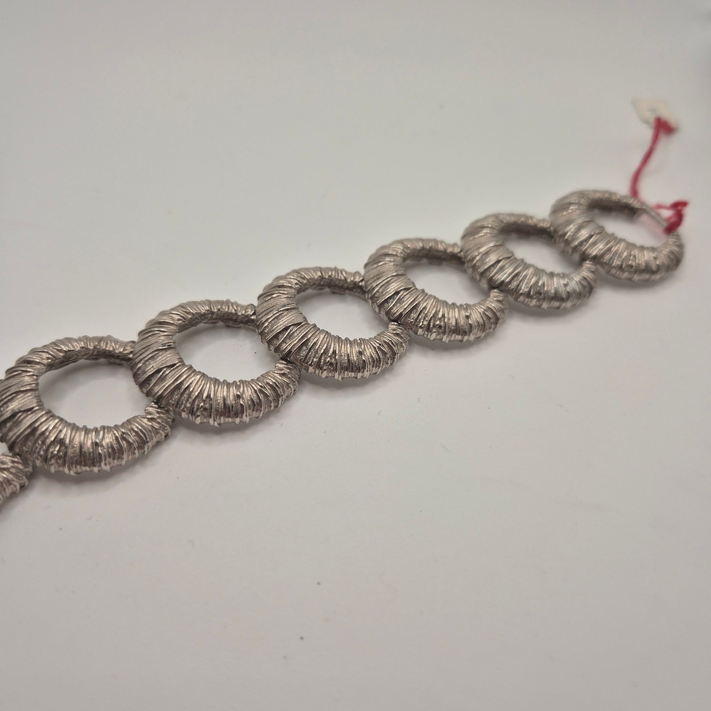 Silbernes Vintage Armband massiv Metall Statement 80er Jahre