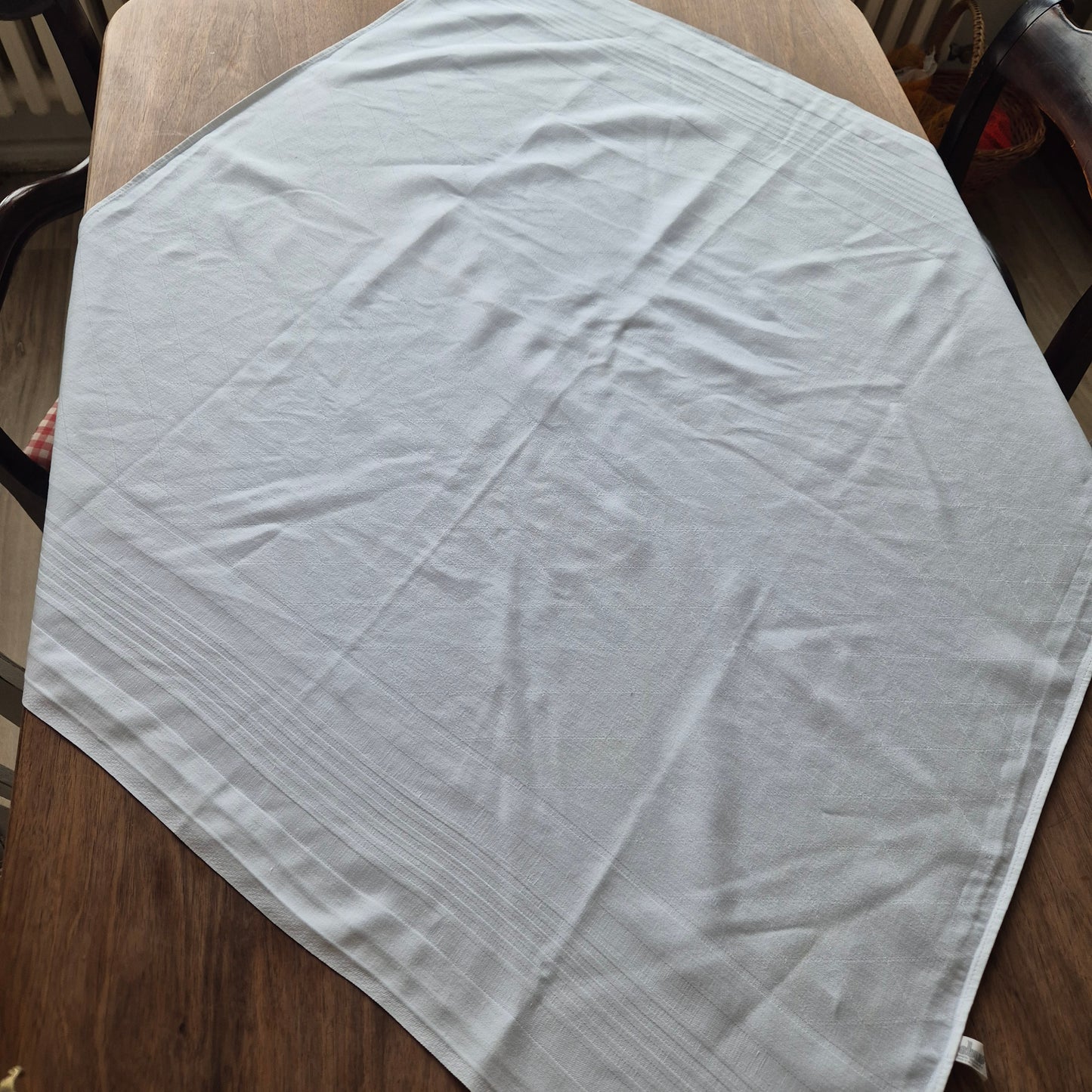 West Germany Baumwolle Serviette Mitteldecke Weiß 92x96cm Vintage 🤍