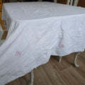 Antike Leinentischdecke mit Monogramm & Charme - Shabby Chic - Wabi-Sabi - 215x140cm