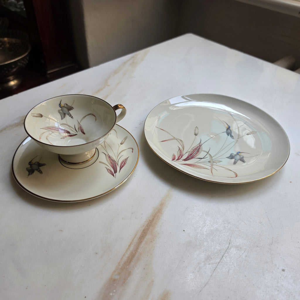 Vintage Alka Bavaria 3-teiliges Kaffeeset „Kolibri“ – Edles Porzellan mit Goldrand & Kolibri-Motiv