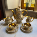 Mitterteich Bavaria Porzellan Tee-/Kaffeeset – Echte Glanzvergoldung mit Barock-Blumenmuster Set