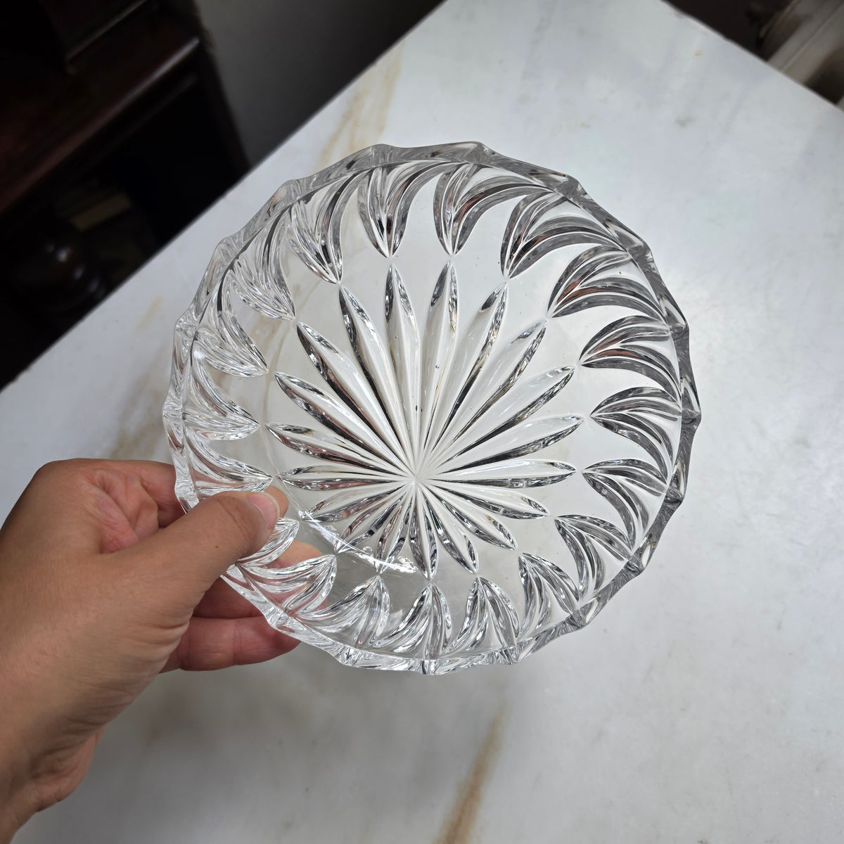 Eleganter Bleikristall-Schale mit Sternschliff – Kristallglas Schüssel