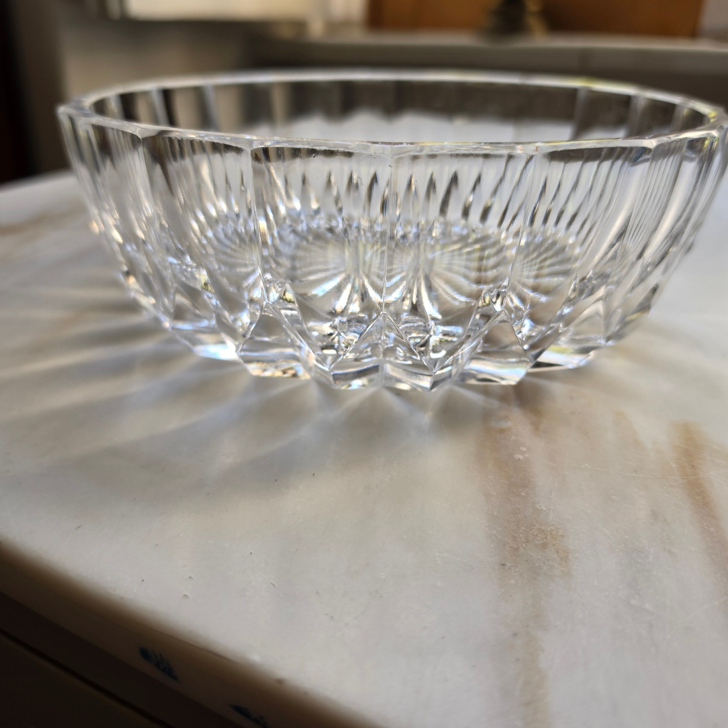 Vintage Glasschale in Kristalloptik für Obst oder Nascherein