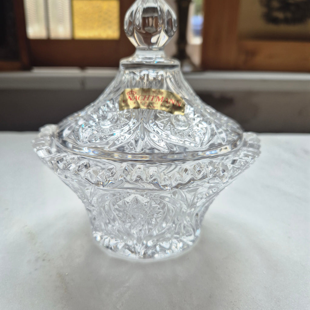 Vintage Bonboniere Schale aus Bleikristall mit Deckel - von Nachtmann