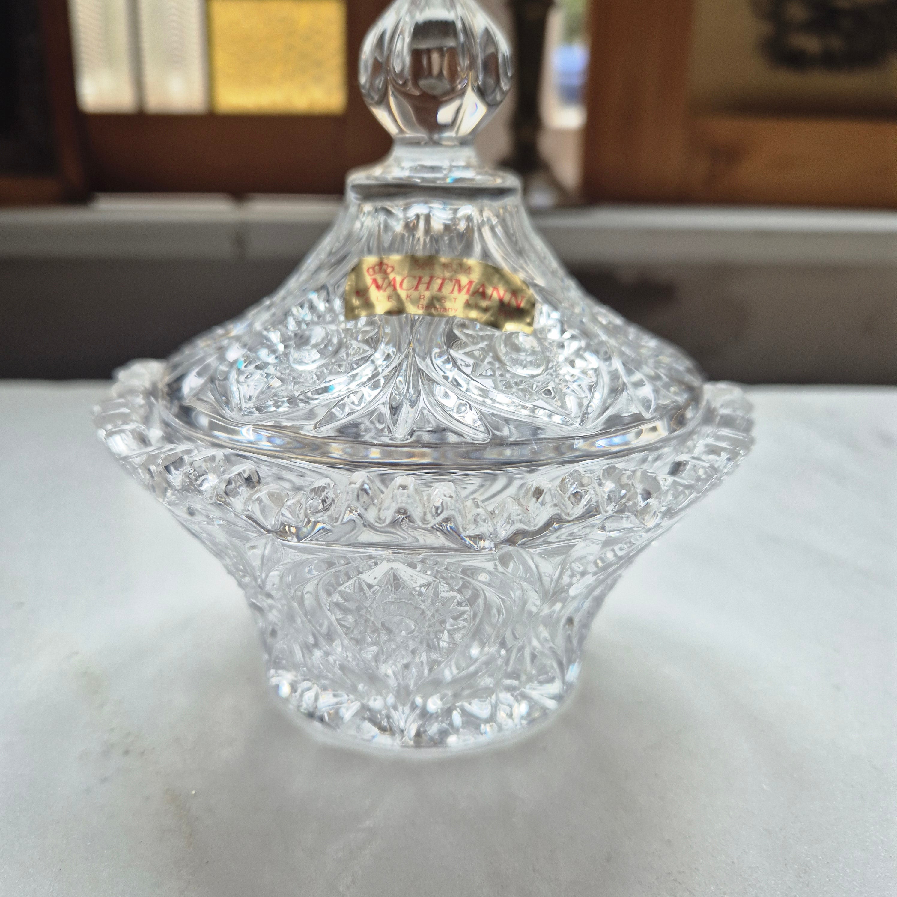 Vintage Bonboniere Schale aus Bleikristall mit Deckel - von Nachtmann