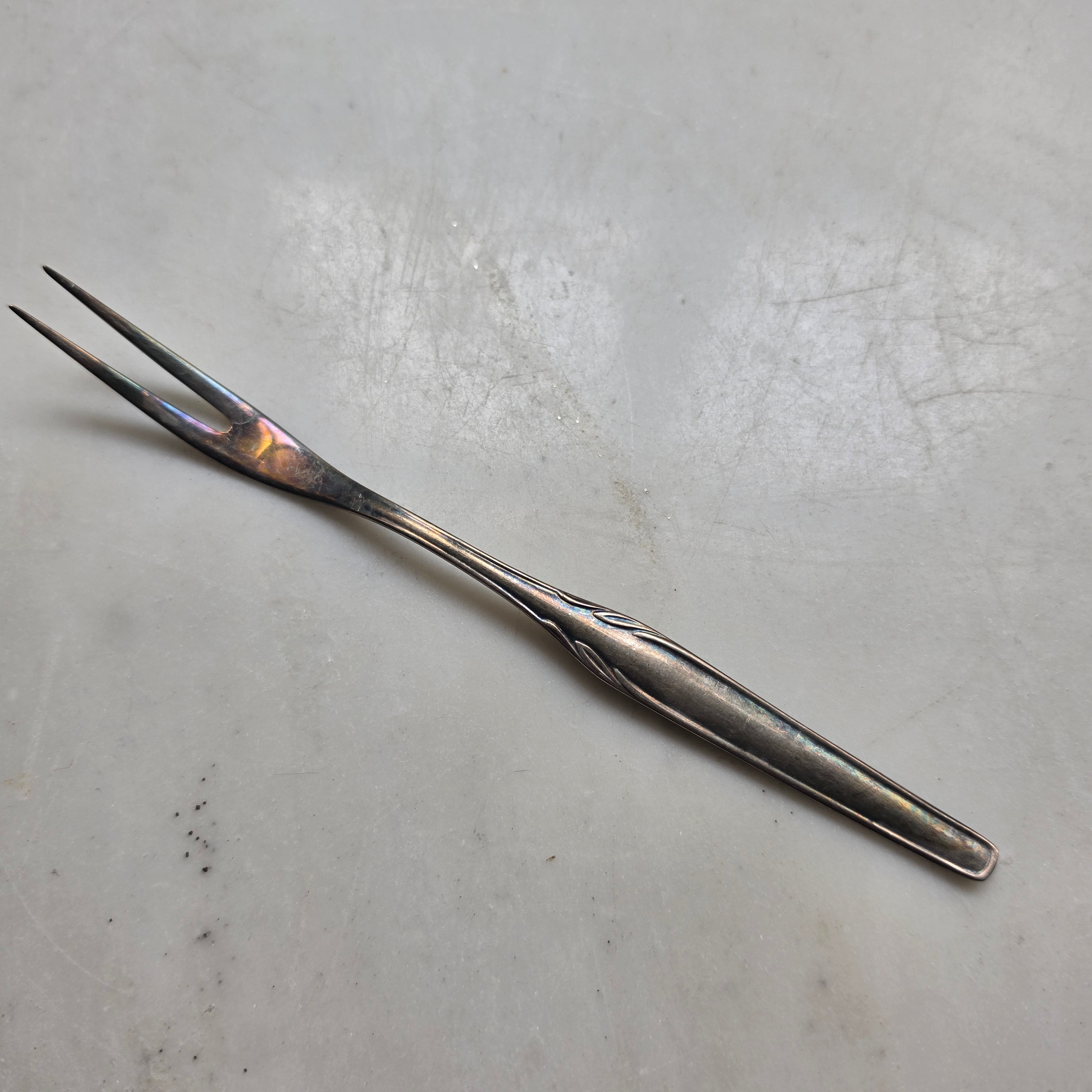 Vintage WMF Aufschnittgabel 90er Versilbert – kleine Serviergabel