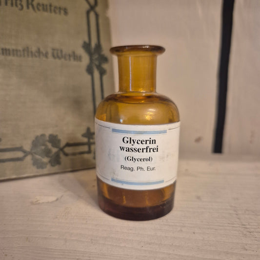 Antike Apotheker Flasche ohne Deckel Glycerin wasserfrei - Apotheken Flasche - klein