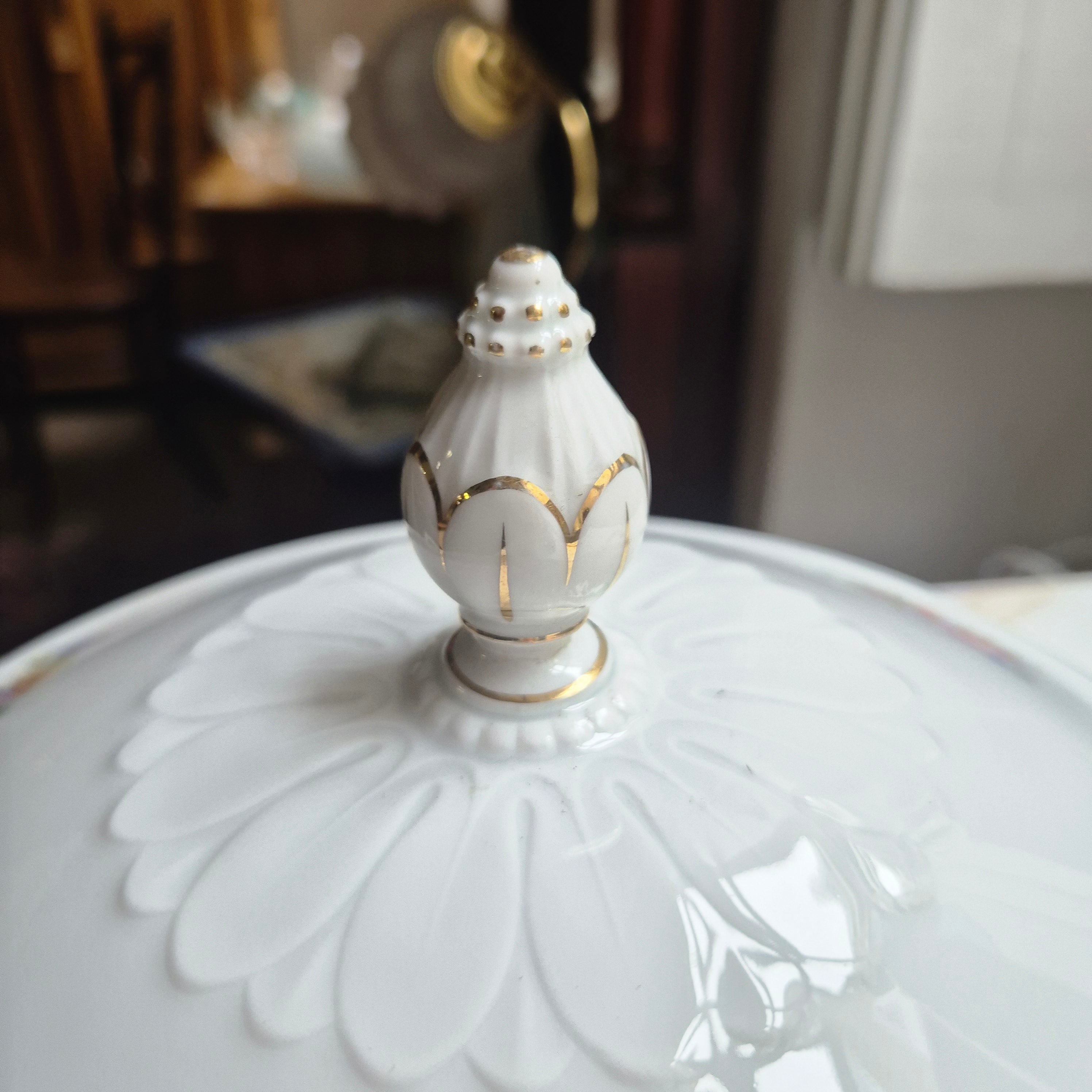 Antike Rosenthal Bavaria Empire Terrine Suppenterrine Schüssel Blumenmalerei Porzellan