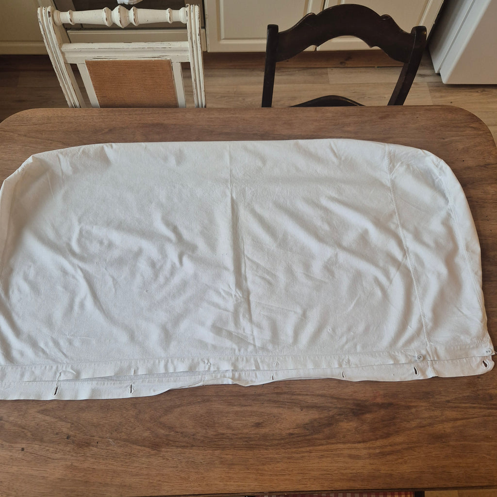 Antiker Kopfkissenbezug Rückenkissenbezug 55x96cm Baumwolle Monogramm M.S.