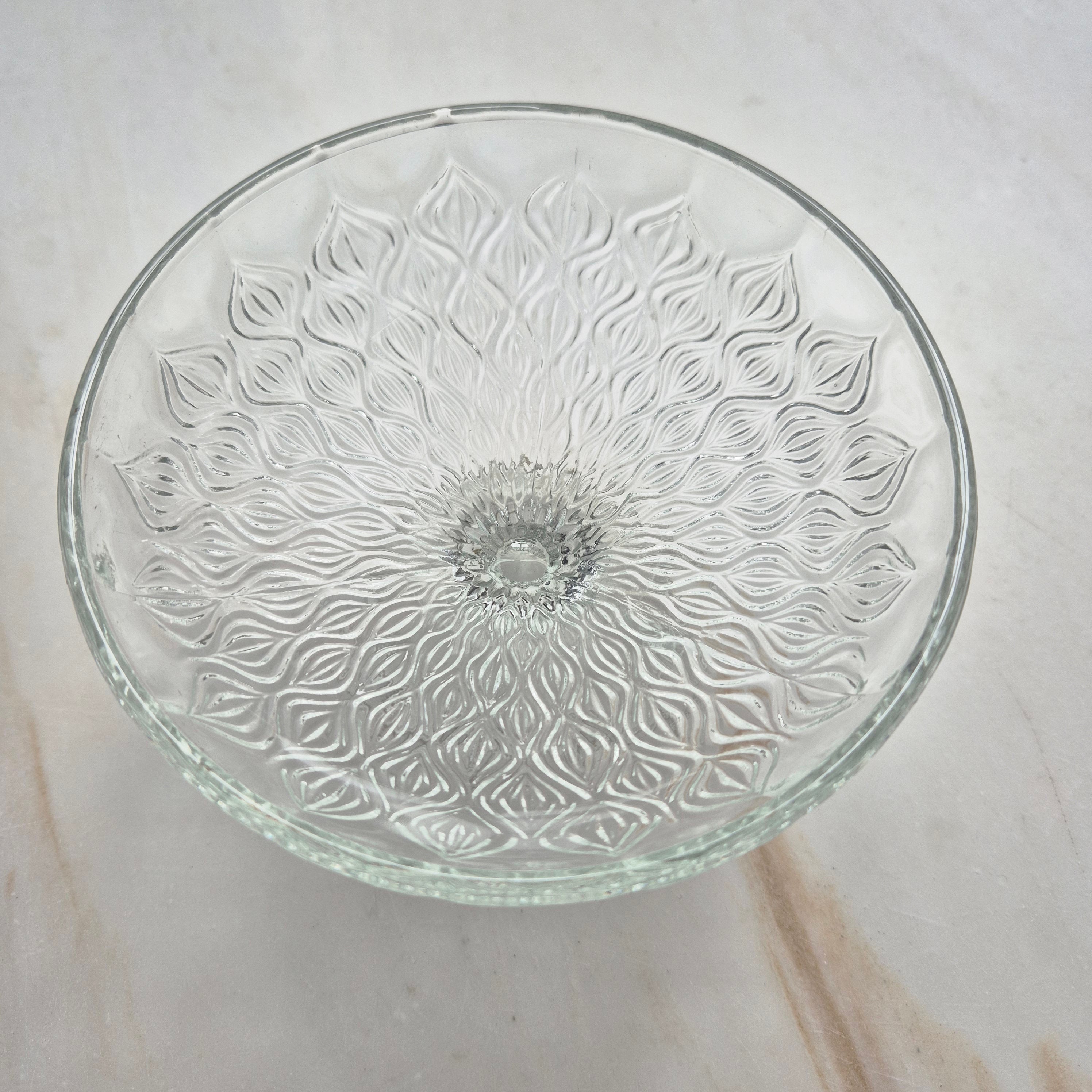 Vintage Glas Schale auf Fuß - Etagere Servierschale
