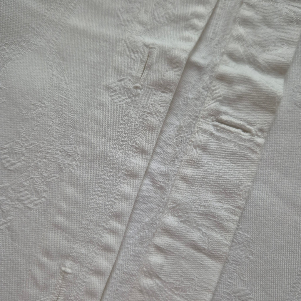 Antiker großer Kissenbezug Baumwolle 85x96cm weiß Monogramm A.H.