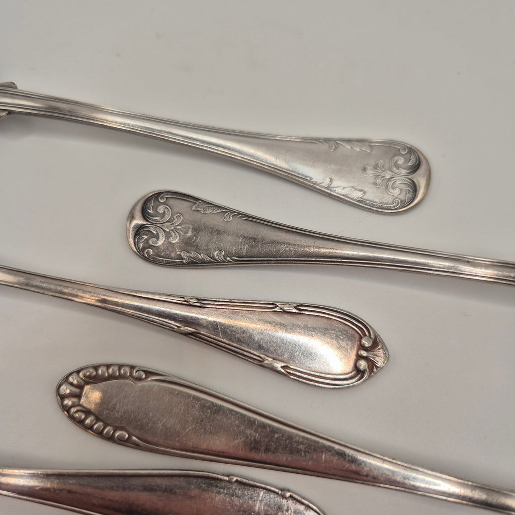 9x Antike verschiedene versilberte Teelöffel Löffel 20er Jahre