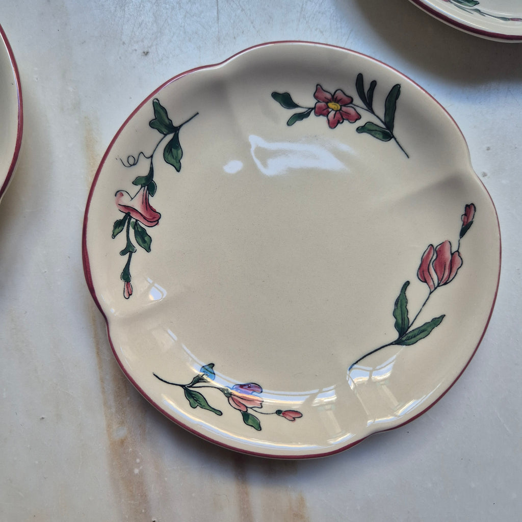 6x Vintage Zell am Harmersbach Alt Straßburg kleine Teller Keramik Blumen