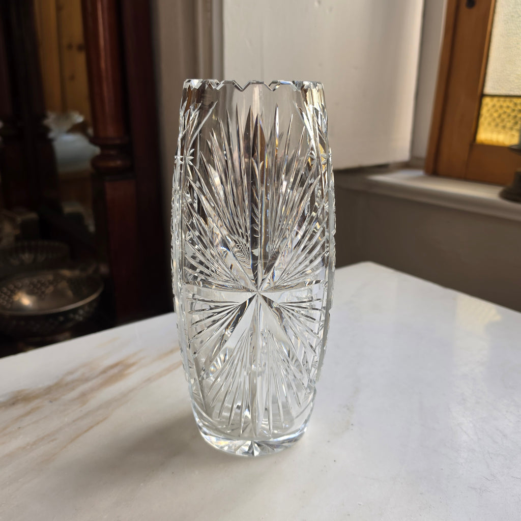 Vintage Handgeschliffene Kristall Vase