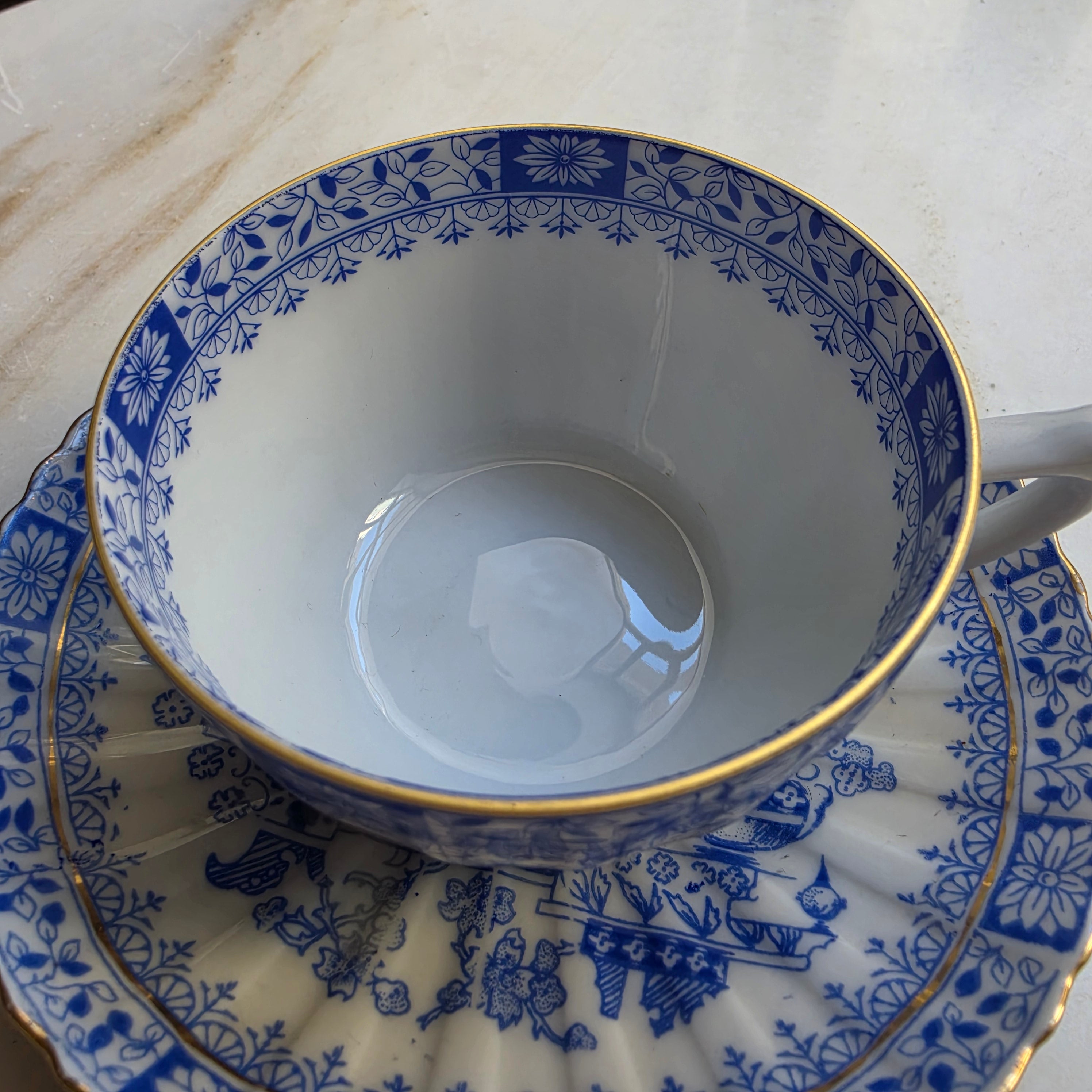 1x Tasse mit Untertasse - China Blau - Seltmann Weiden Bayern