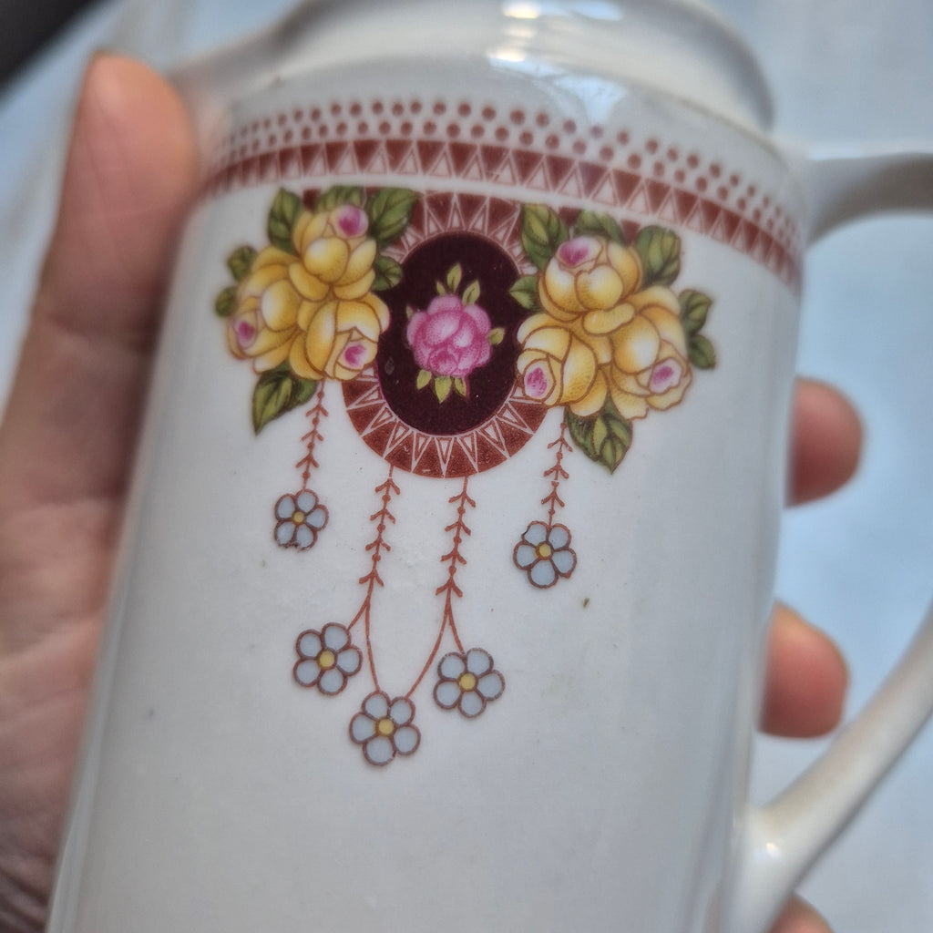 Antikes Milchkännchen Jugendstil handbemalt Blumendekor
