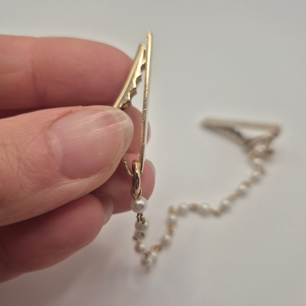 Vintage Kragenkette Perlen-Collier mit Clips