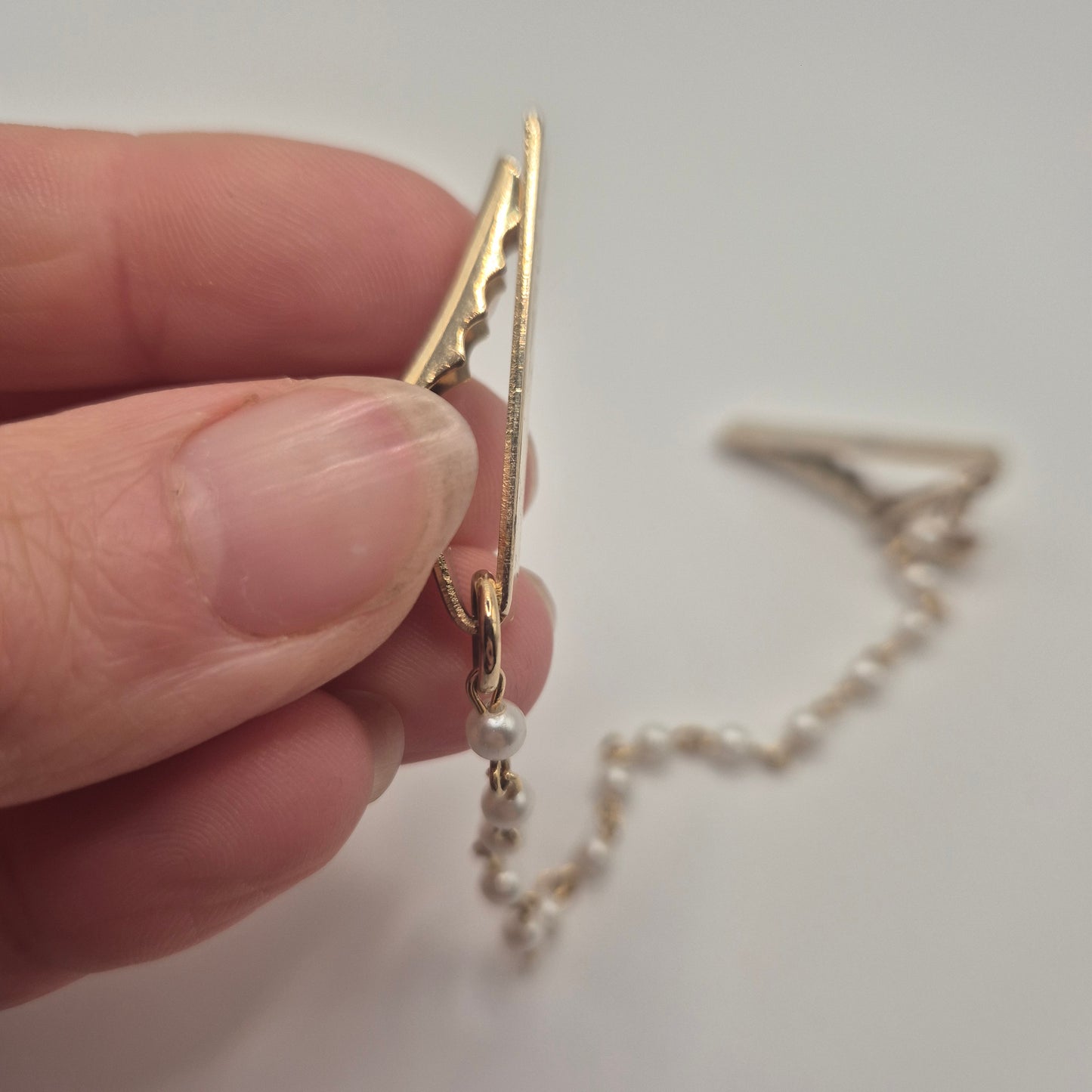 Vintage Kragenkette Perlen-Collier mit Clips