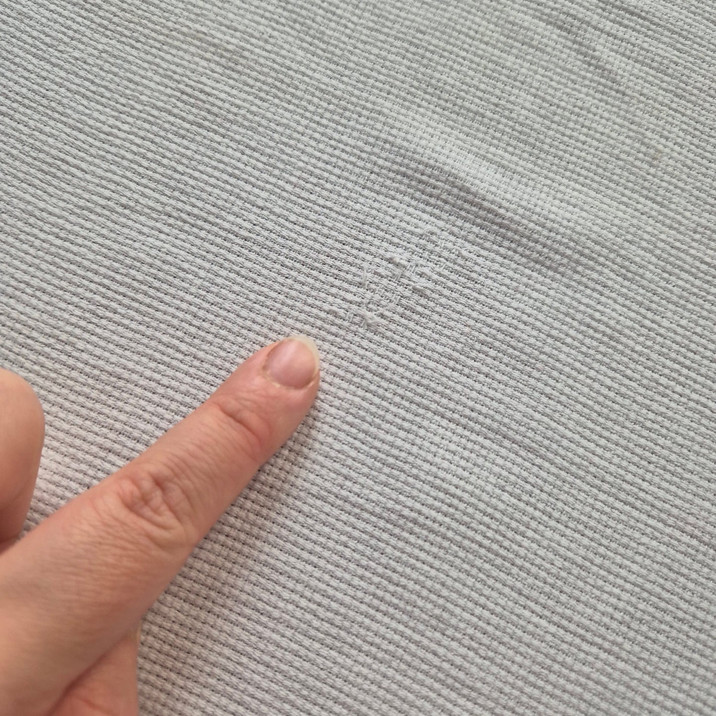 Antike bestickte Kommodenläufer oder blickdichter Vorhang Leinen/Baumwolle weiß/blau