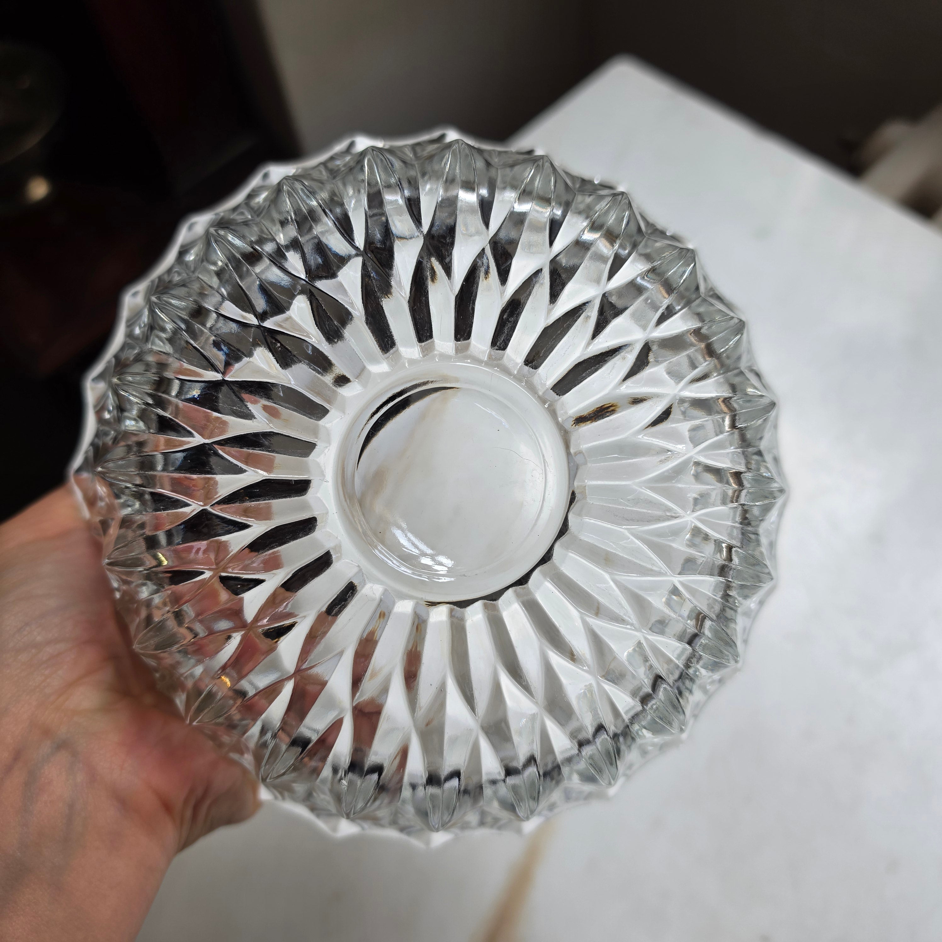 Eleganter Bleikristall-Schale mit Sternschliff – Kristallglas Schüssel