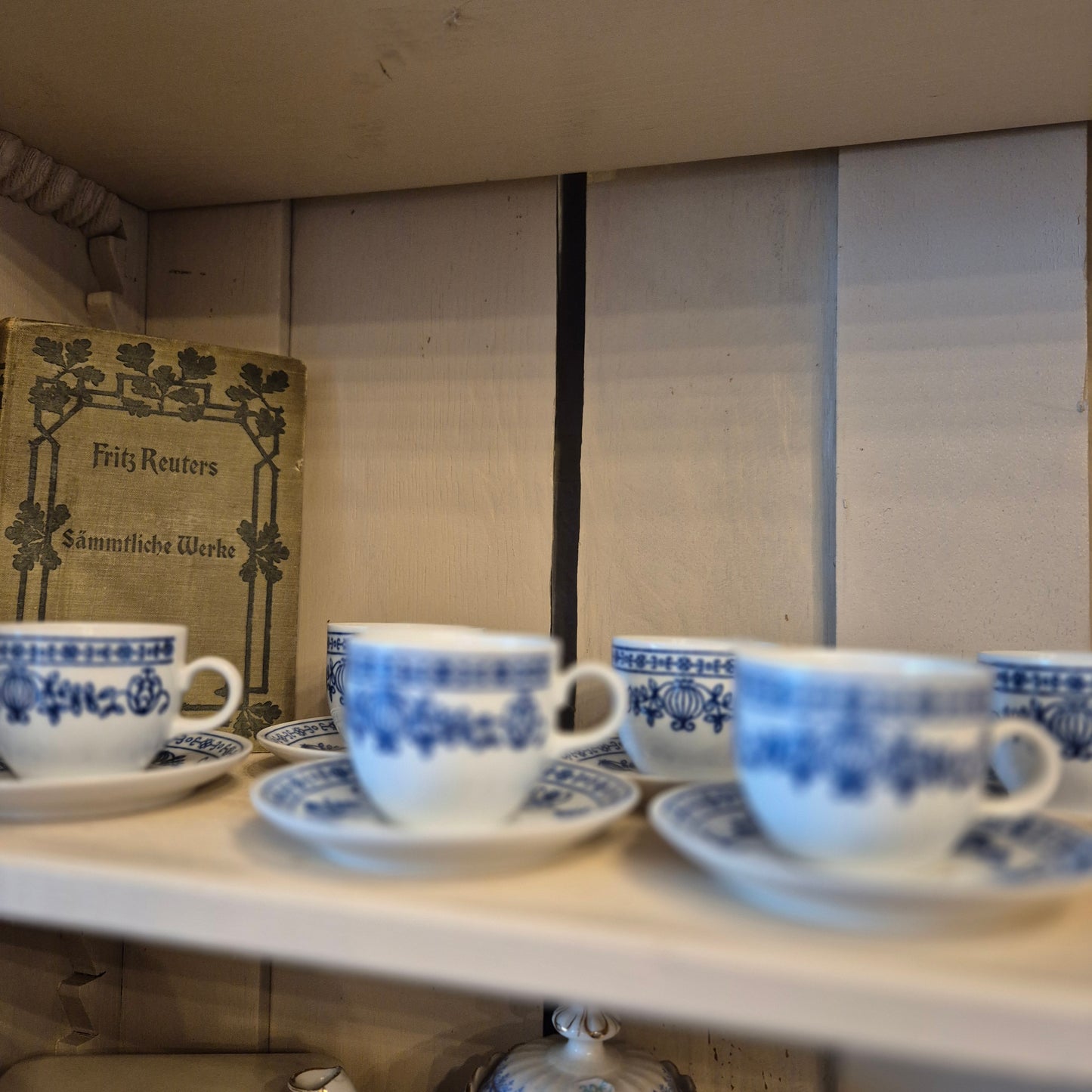 6x Kahla GDR Zwiebelmuster Kobaltunterglasur Mokkatassen mit Untertassen Vintage blau weiß