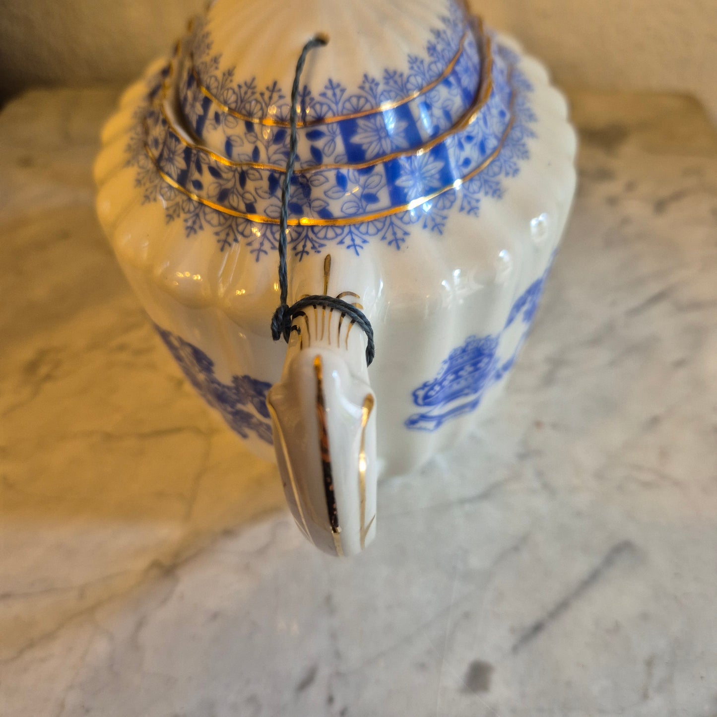 Antike Teekanne Echt Tuppack China Blau Tiefenfurt Blau Weiß