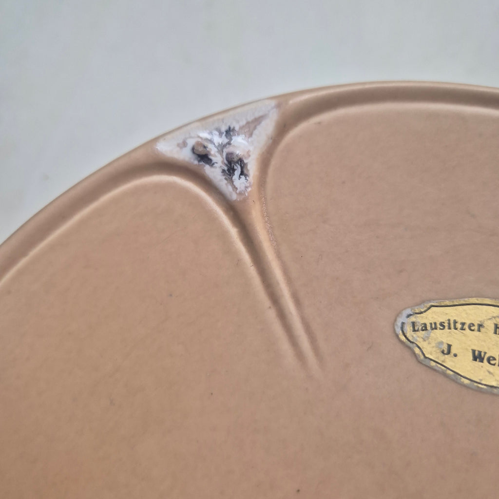 Vintage Keramik Etagere / Gebäckständer Lausitzer Handarbeit J.Wehner lachsfarbend
