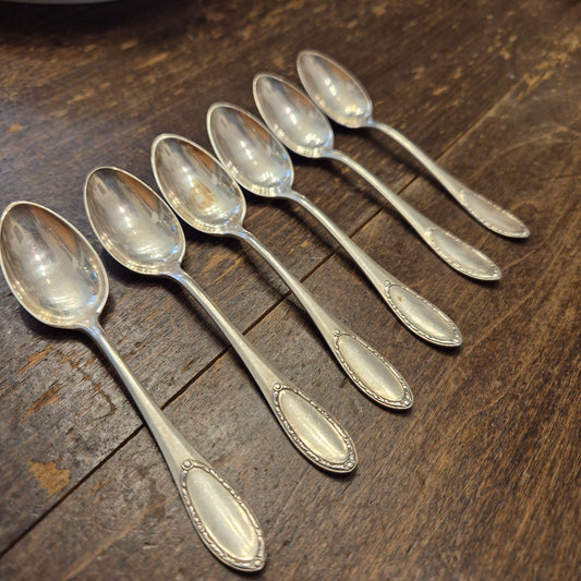 6x antike versilberte Teelöffel ideal zum aufpolieren!