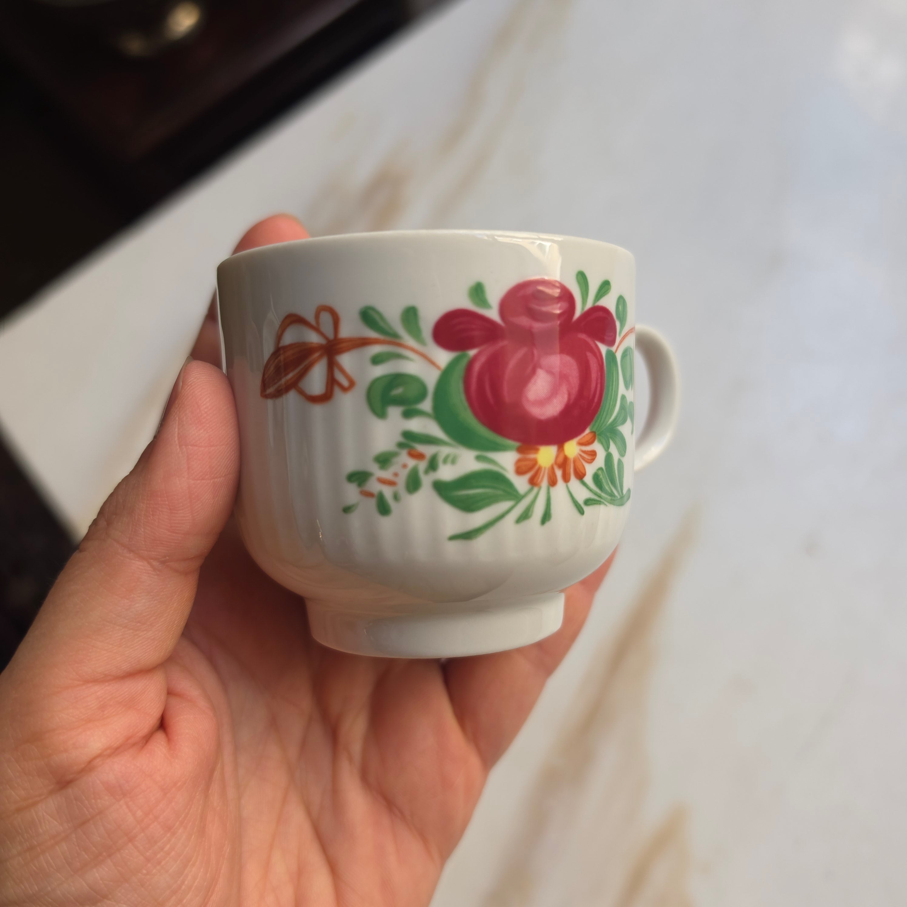 August Warnecke AW Ostfriesland Tasse Kaffee Tee Porzellan Rose