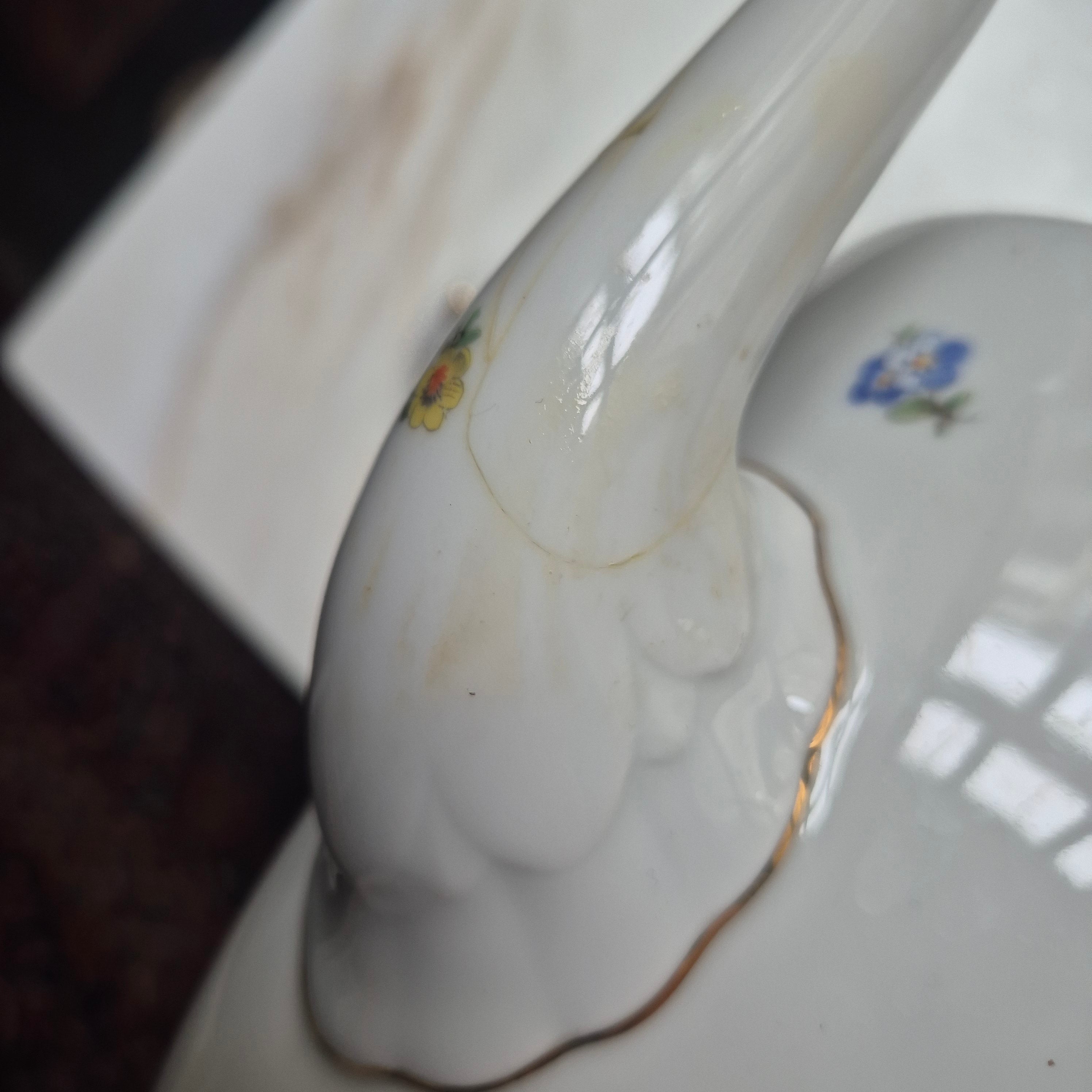 Antike Rosenthal Empire Porzellan Kaffeekanne Teekanne Blumenmuster (Geklebt)