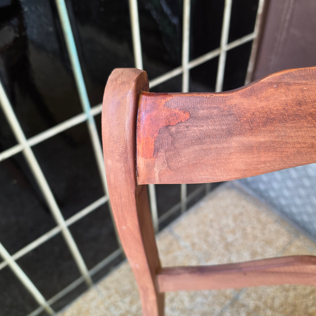 Antiker Biedermeier Stuhl - gepolstert - Nussbaumholz