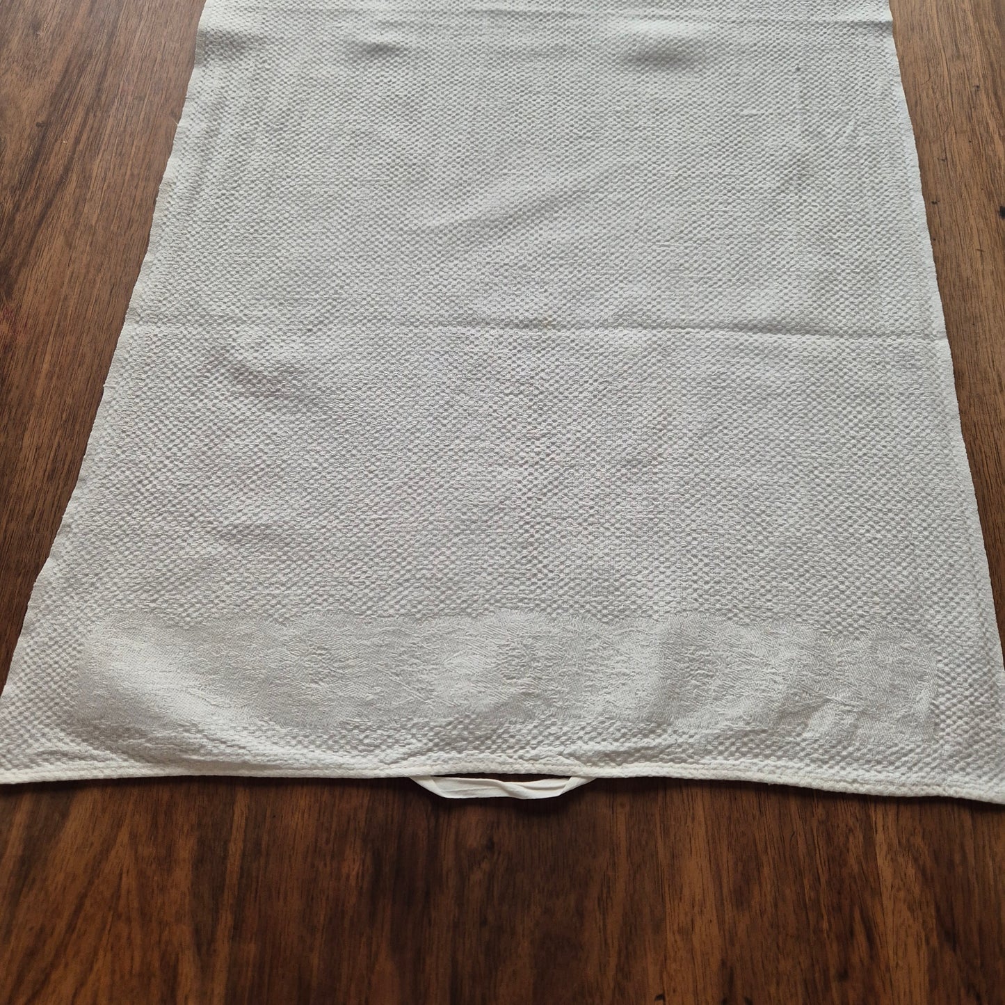 Antikes Jugendstil Leinen Küchen-&Geschirrtuch weiß Monogramm P.M.