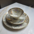 Vintage Winterling Marktleuthen Bavaria Sammeltasse (3-teilig) | Mid-Century Porzellan Gedeck mit Golddekor & Blütendesign