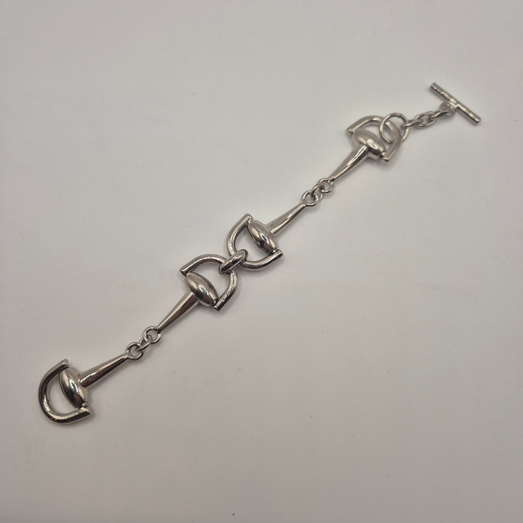 Silbernes Vintage Armband massiv Metall Statement 80er Jahre Anker