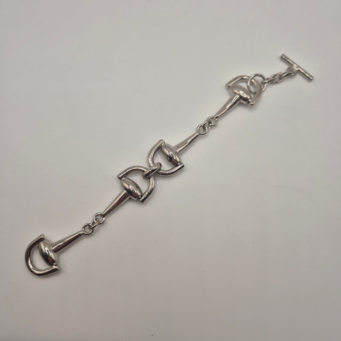 Silbernes Vintage Armband massiv Metall Statement 80er Jahre Anker