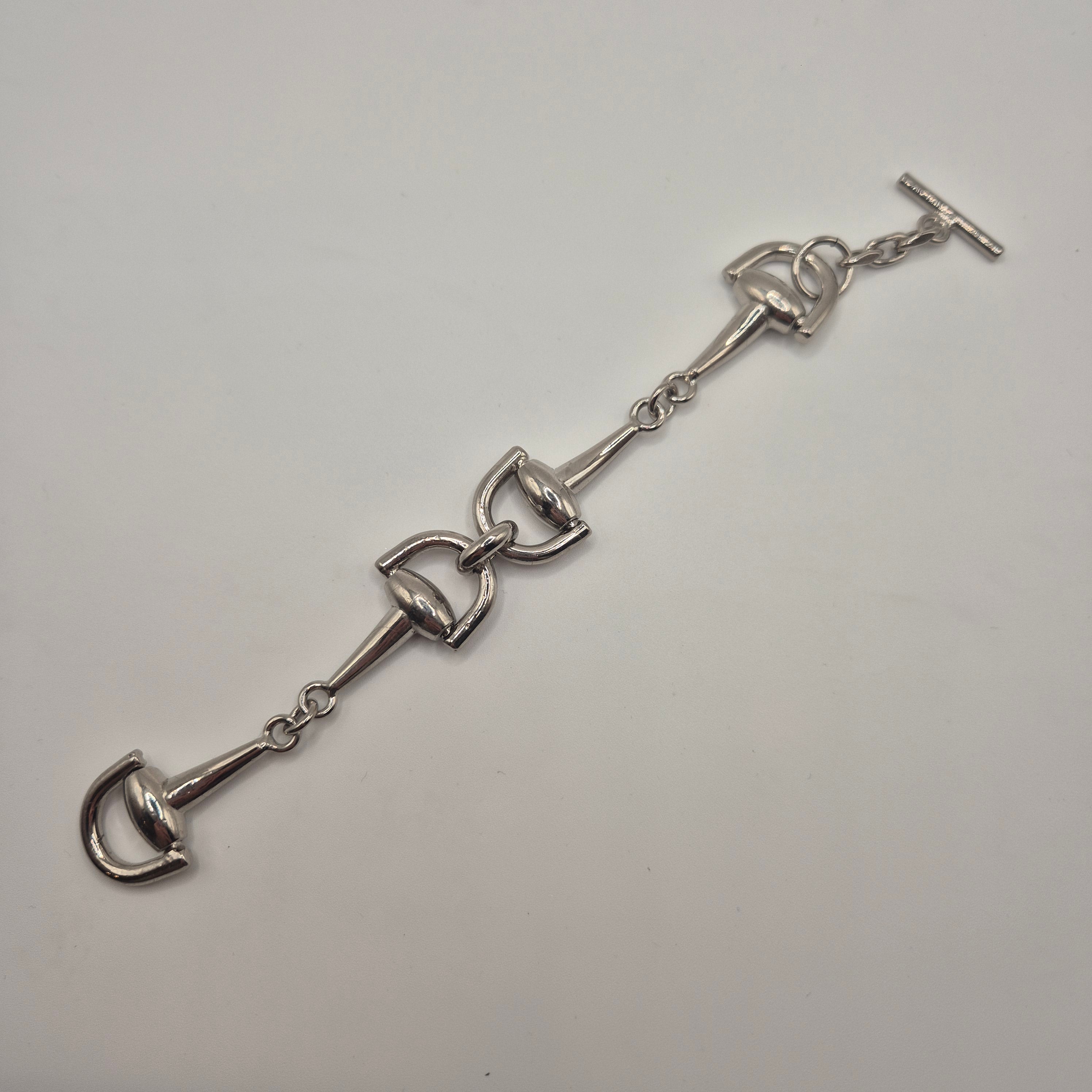 Silbernes Vintage Armband massiv Metall Statement 80er Jahre Anker