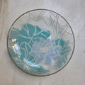 Vintage Glasteller „Lotusblüte“ – Zartes Pastell & Goldrand