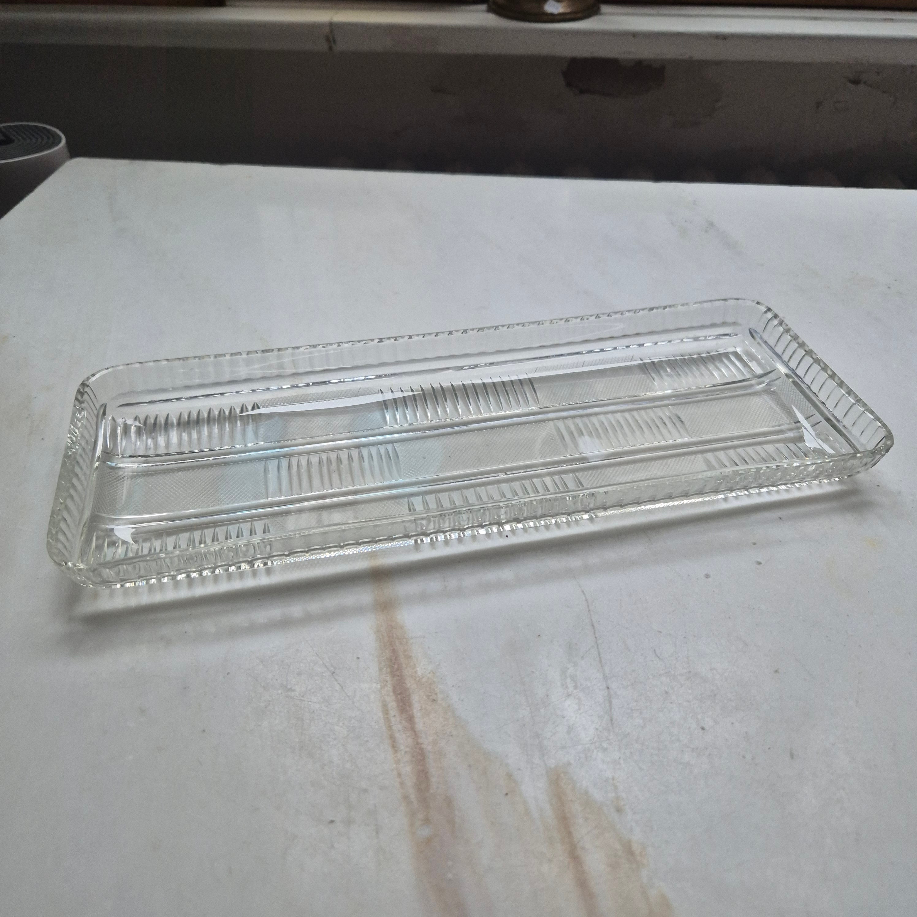 Vintage Glas Kuchenplatte - Servierplatte