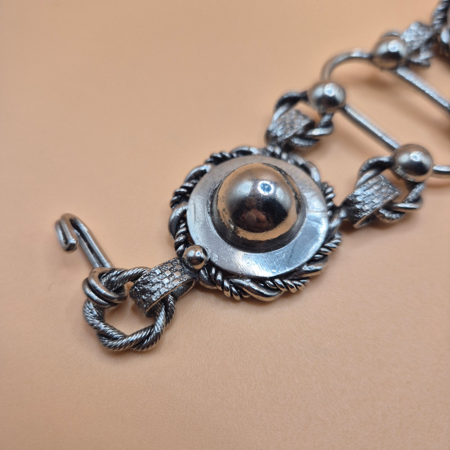 Vintage silberfarbender Chocker 90er Jahre Handmade