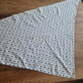 Dreiecktuch Vintage weiß blau mit Stiefelmotiv  Halstuch Kopftuch 120x80cm